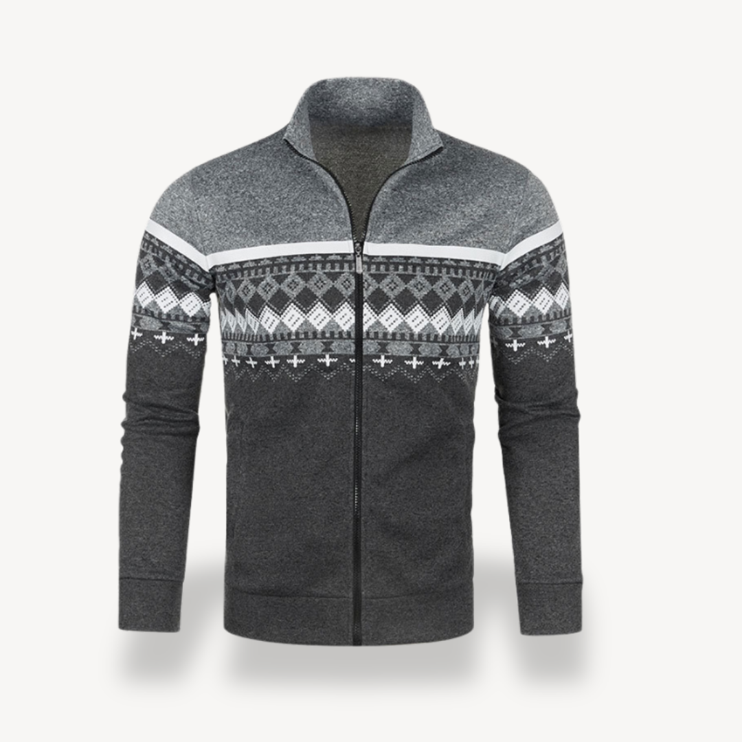 Knitted Stand Collar Jacket Men | Clara Vienne