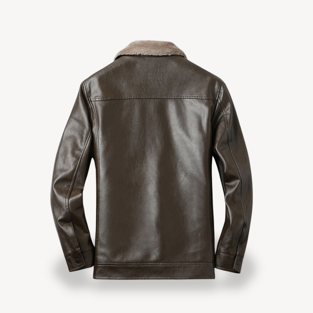 Faux Leather Jacket with Fleece Lining for Men | Clara Vienne