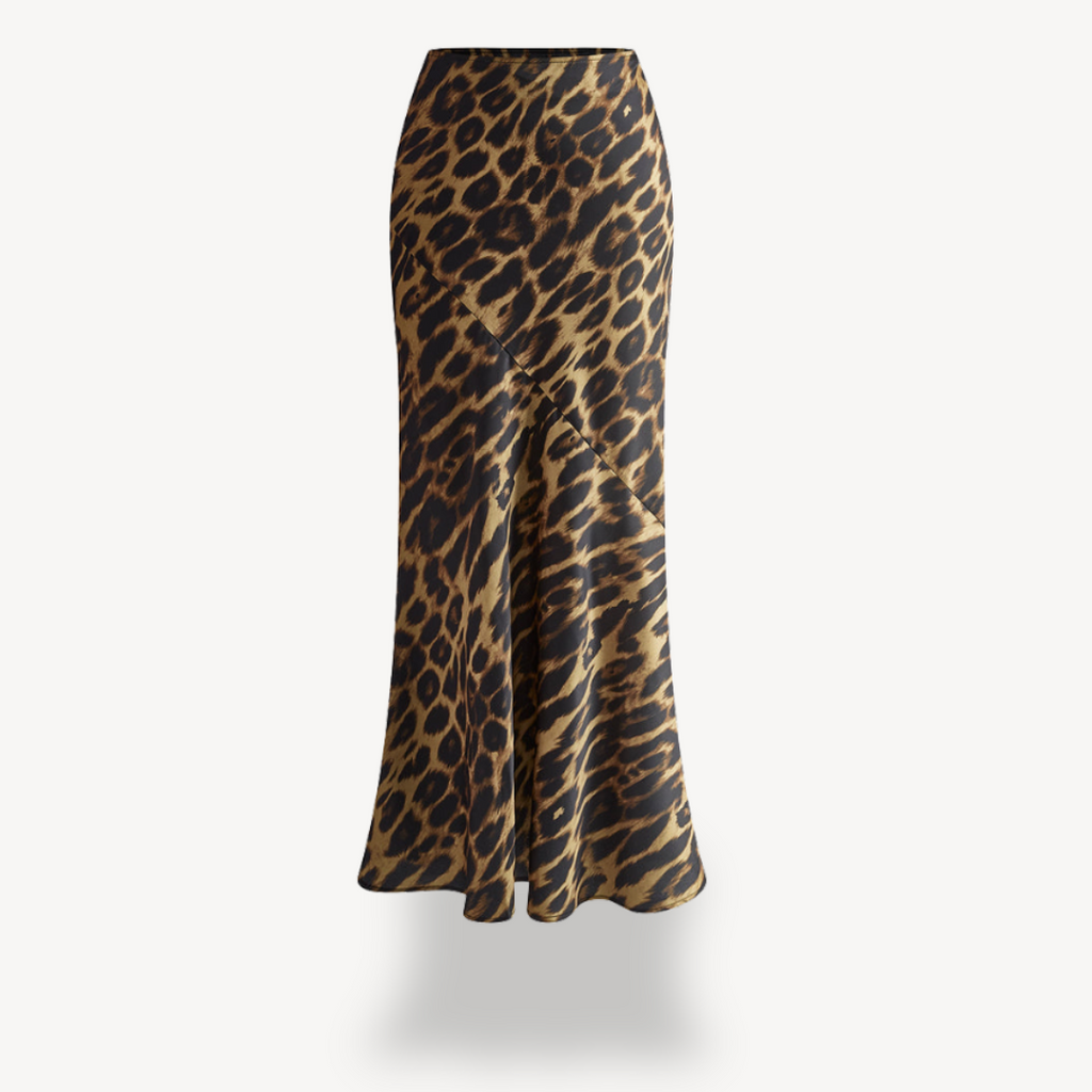 Leopard Print Ruched Bodycon Maxi Skirt Women | Clara Vienne
