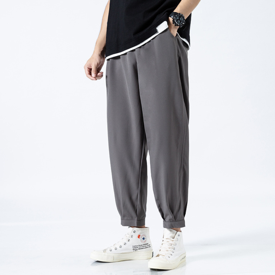 Clara Vienne | Men's Lightweight Casual Tapered Pants – Elastic Waist, Breathable Fabric