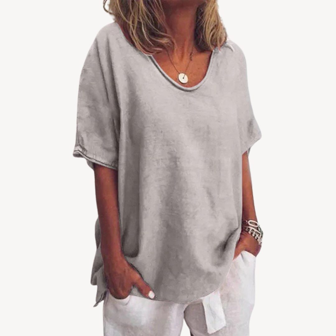 Cotton Blend Loose T-Shirt Women | Clara Vienne