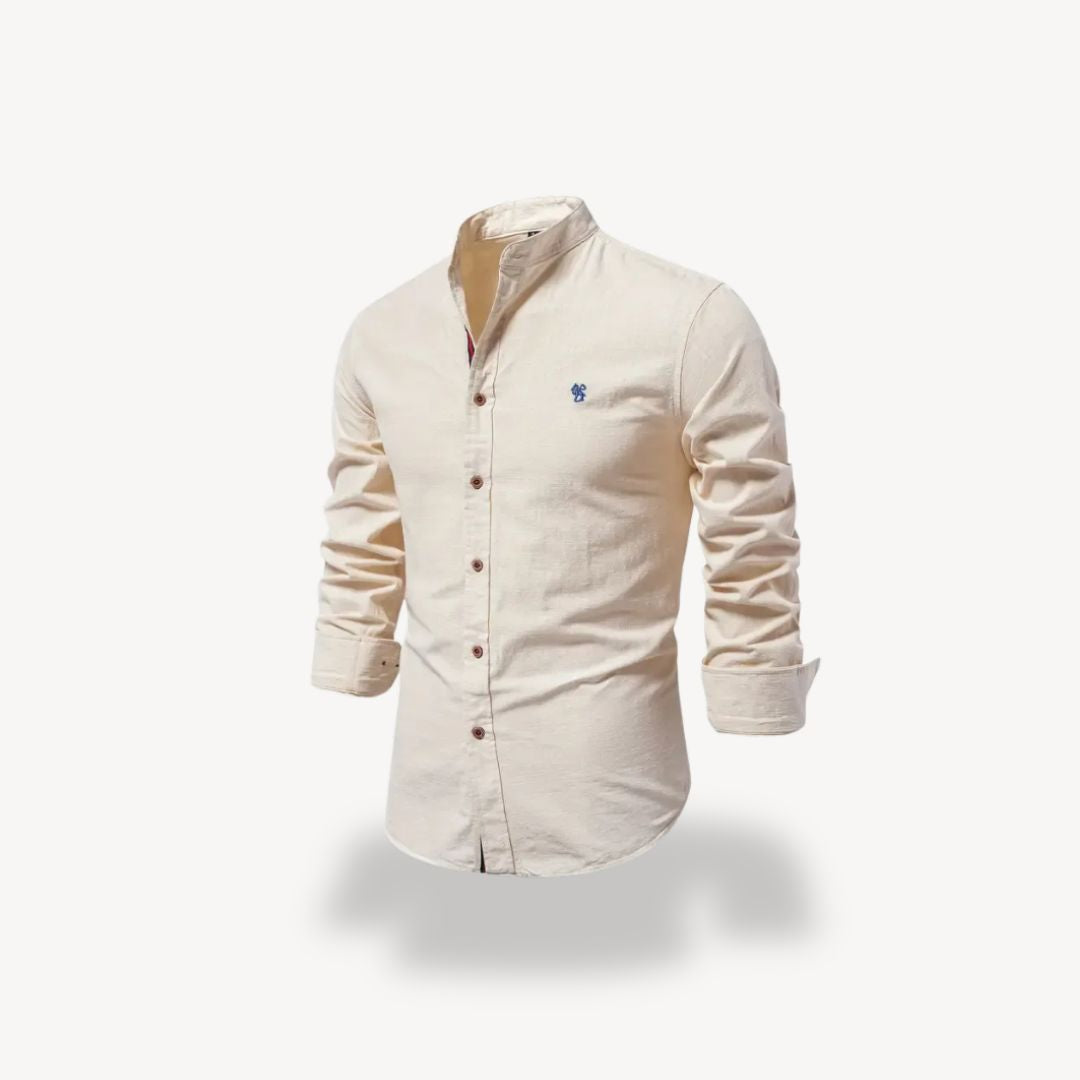 Men's Casual Mandarin Collar Shirt | Clara Vienne