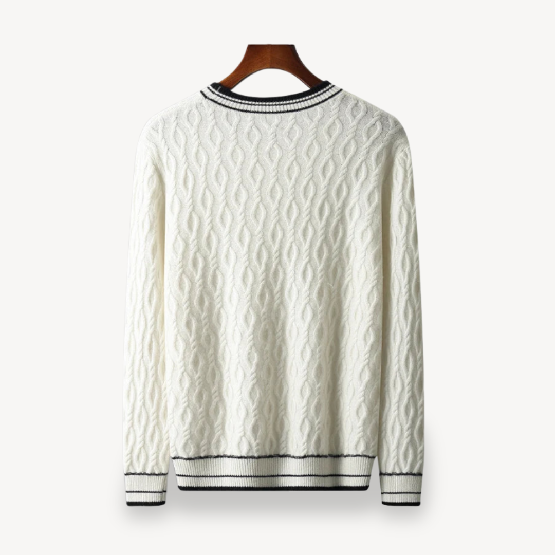 Men's Cable Knit Merino Wool Sweater | Clara Vienne