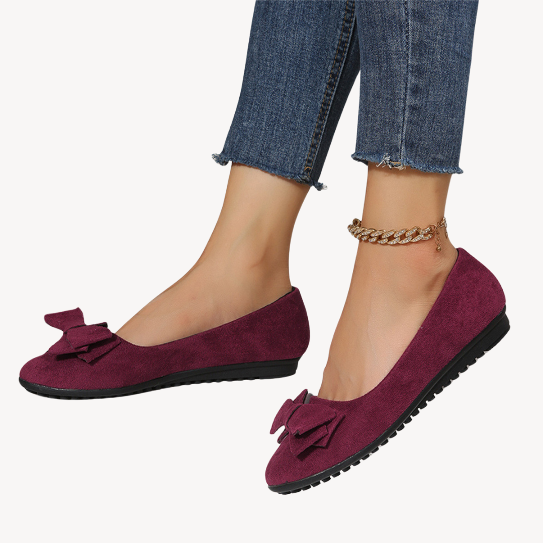 Clara Vienne | Women's Suede Bow Flats