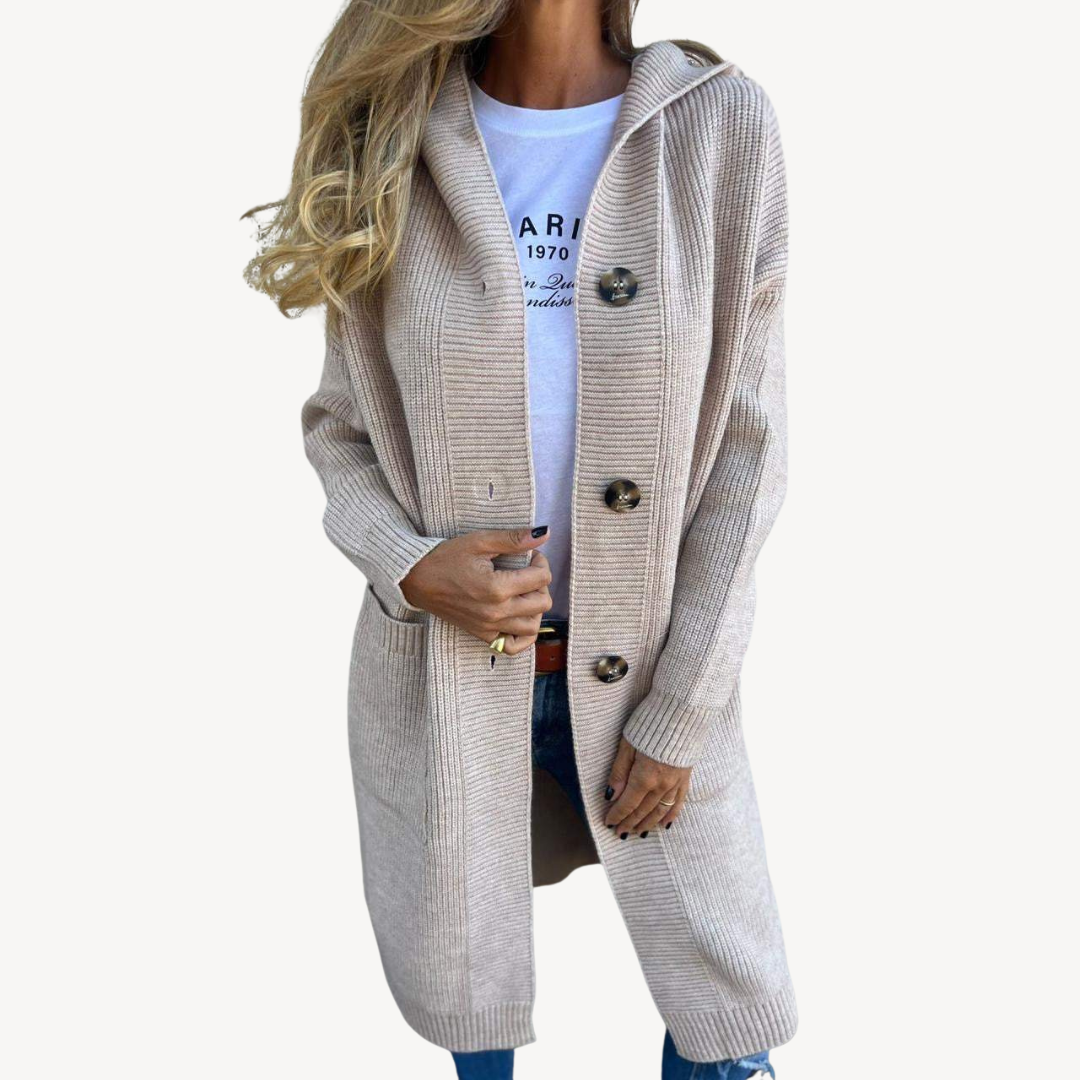 Knit Cardigan Button-Front Casual Outerwear for Women | Clara Vienne