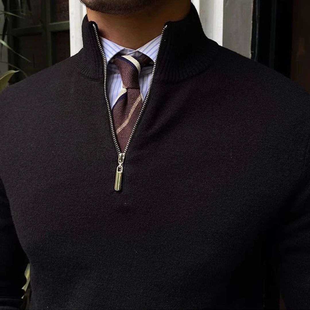 Knit Quarter-Zip Sweater Men | Clara Vienne
