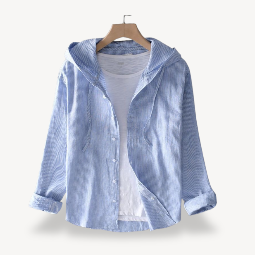 Long Sleeve Hooded Striped Shirt Men | Clara Vienne