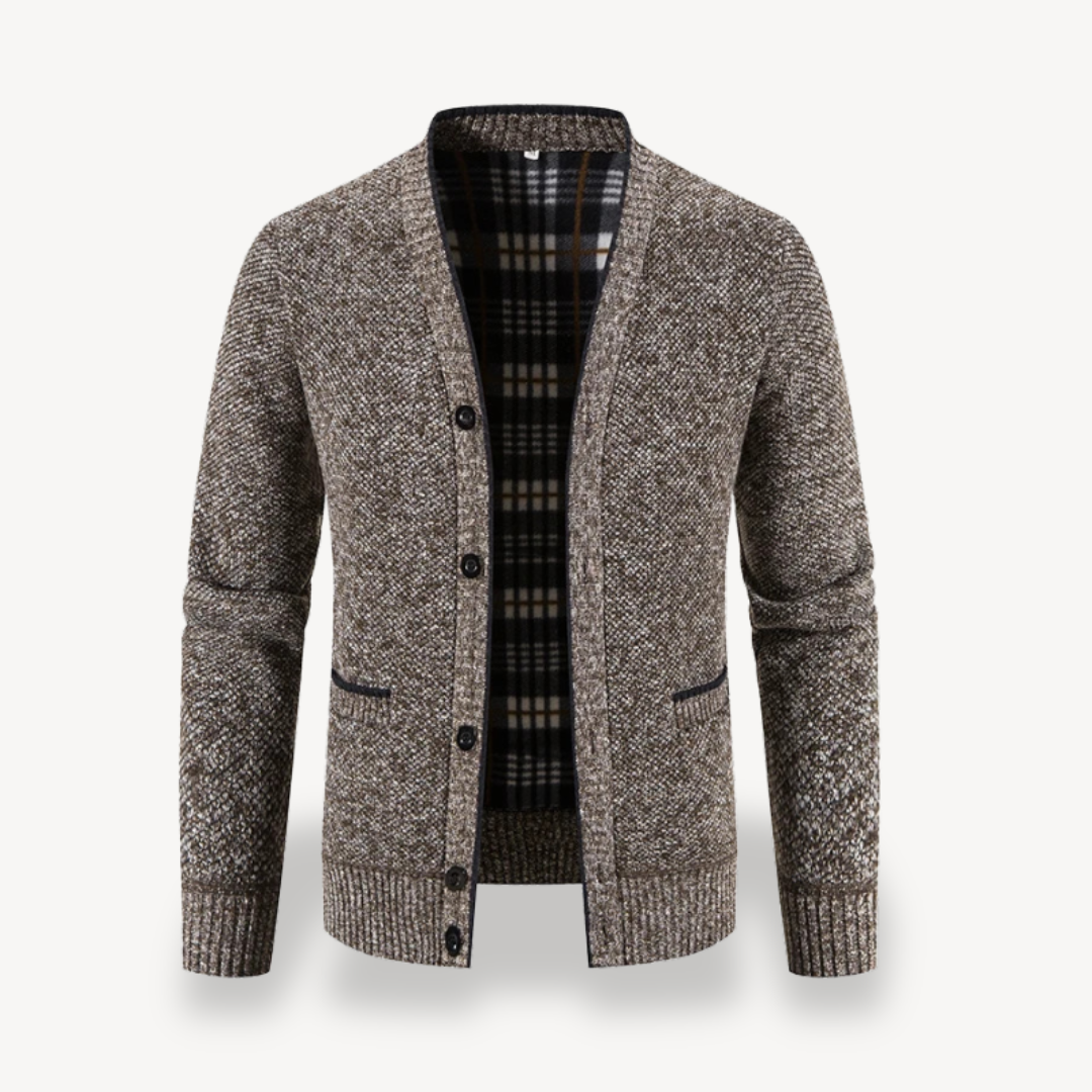 Fleece Lined Button Cardigan Jacket Men | Clara Vienne