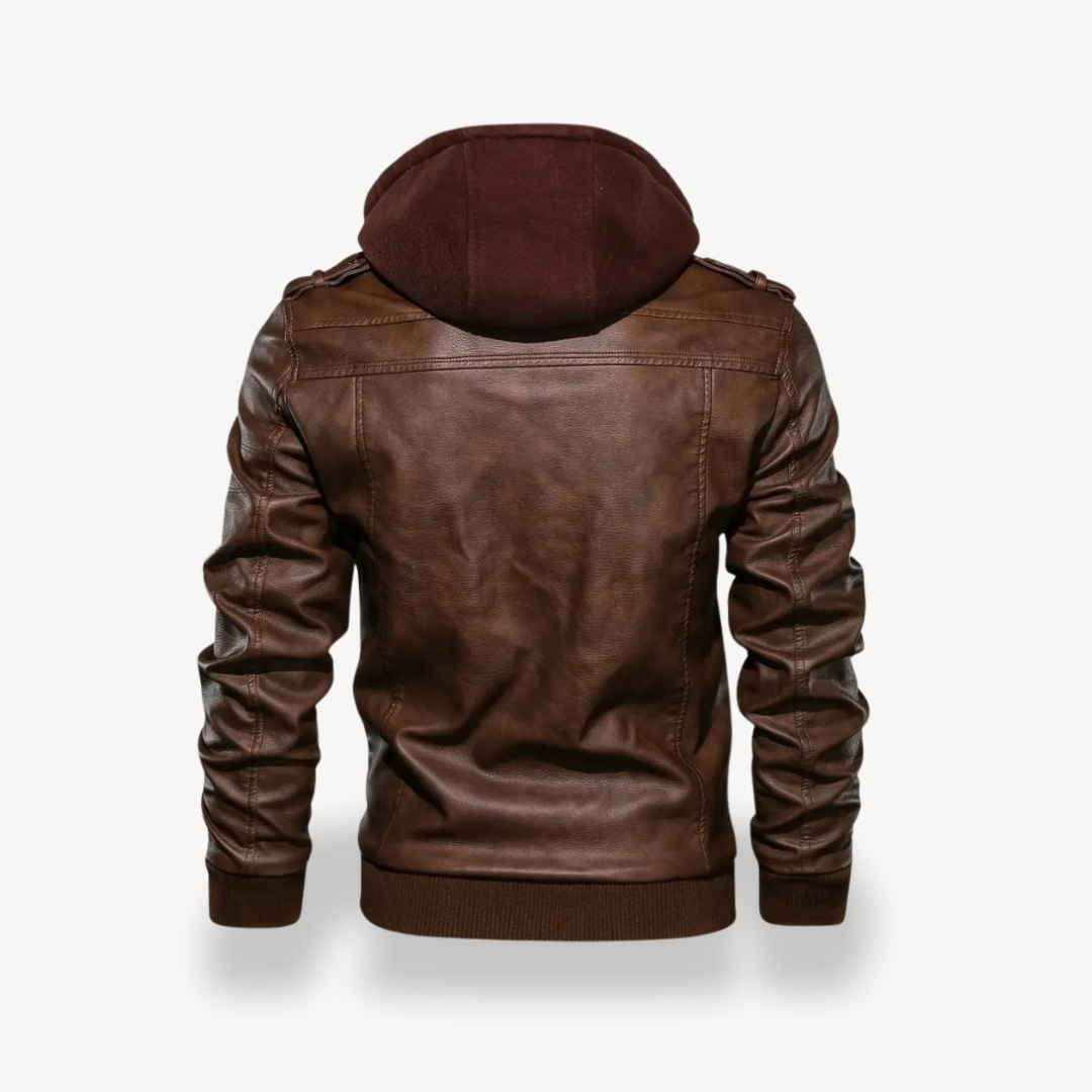 Leather Jacket with Hood for Men | Clara Vienne