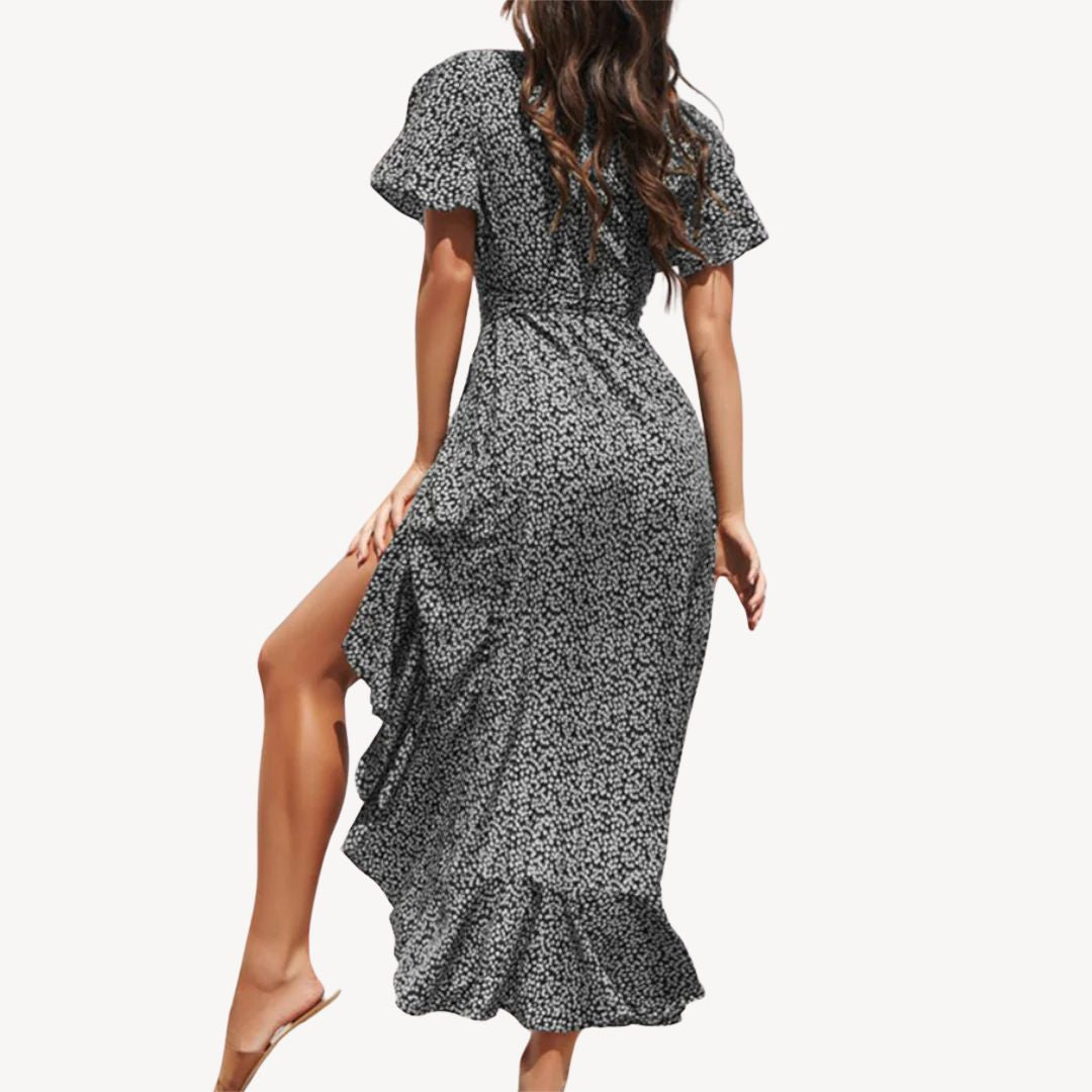 Floral Print Wrap Midi Dress Women | Clara Vienne