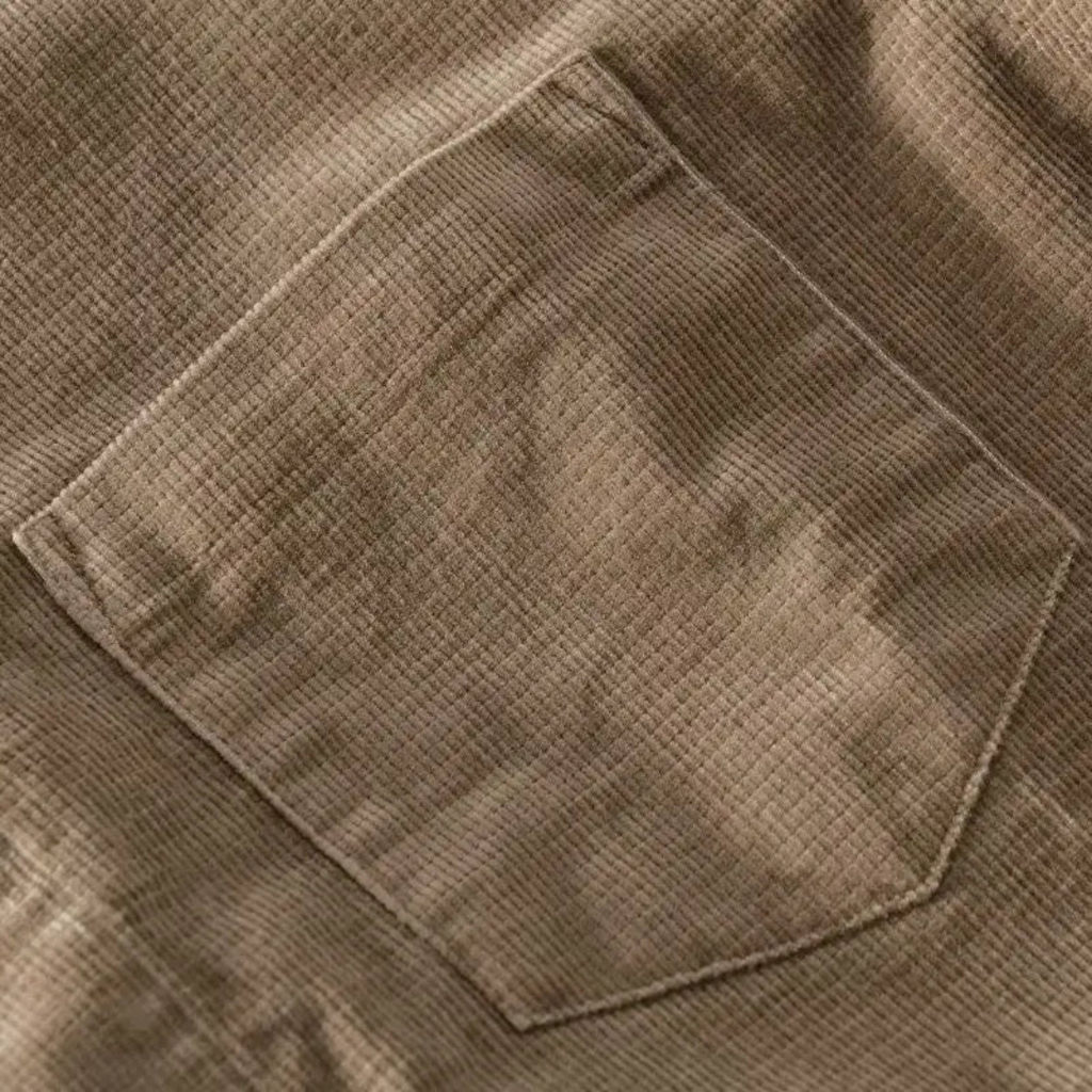 Corduroy Stand Collar Shirt for Men | Clara Vienne