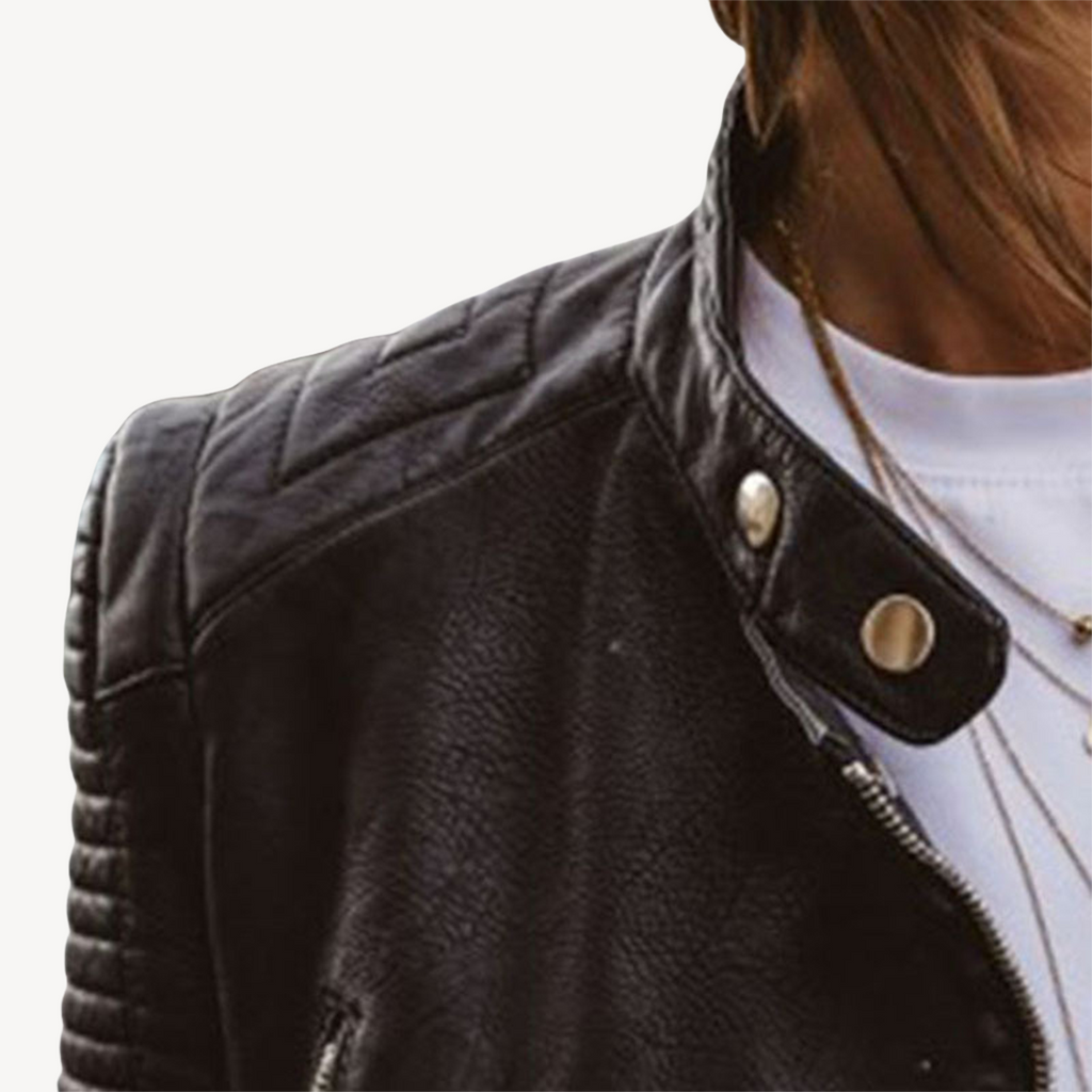 Black Leather Biker Jacket for Women | Clara Vienne