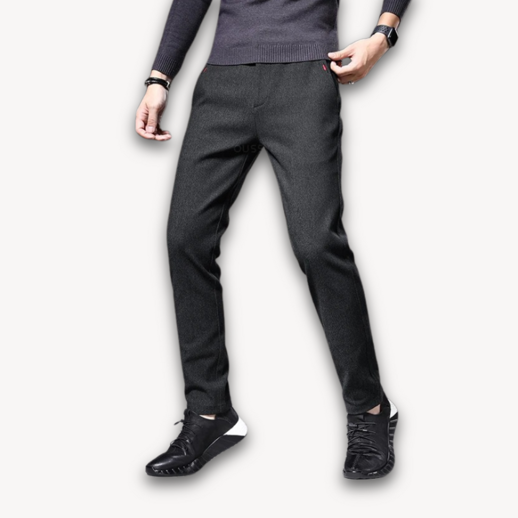 Clara Vienne | Men's Wool Blend Slim Fit Trousers - Casual Business Pants
