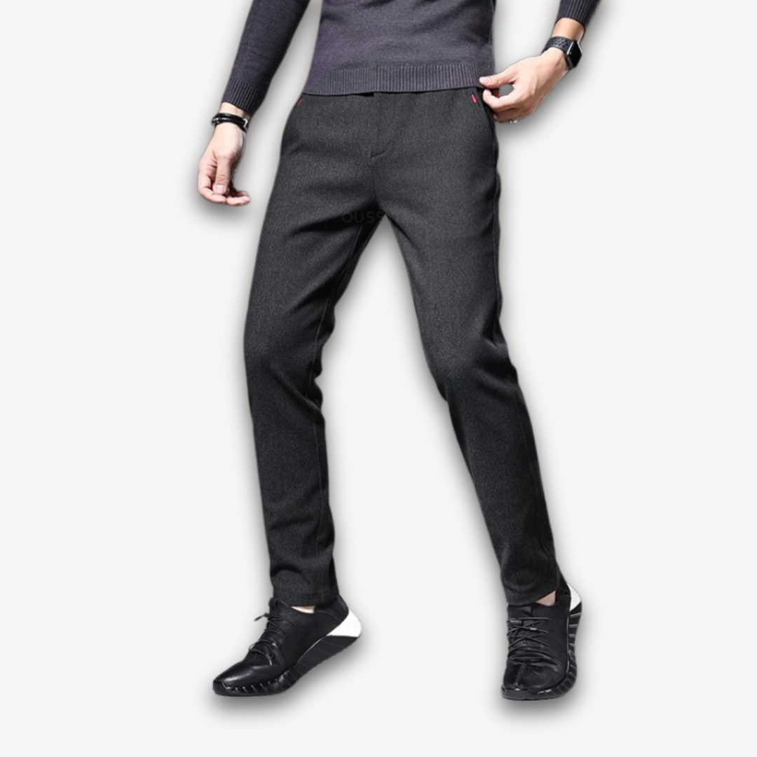 Clara Vienne | Men's Wool Blend Slim Fit Trousers - Casual Business Pants