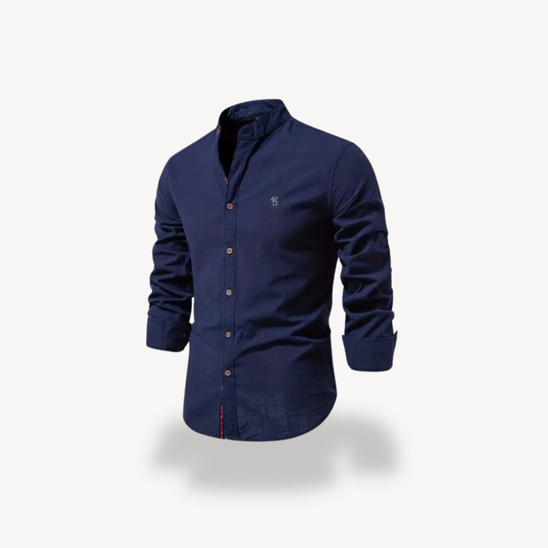 Men's Casual Mandarin Collar Shirt | Clara Vienne