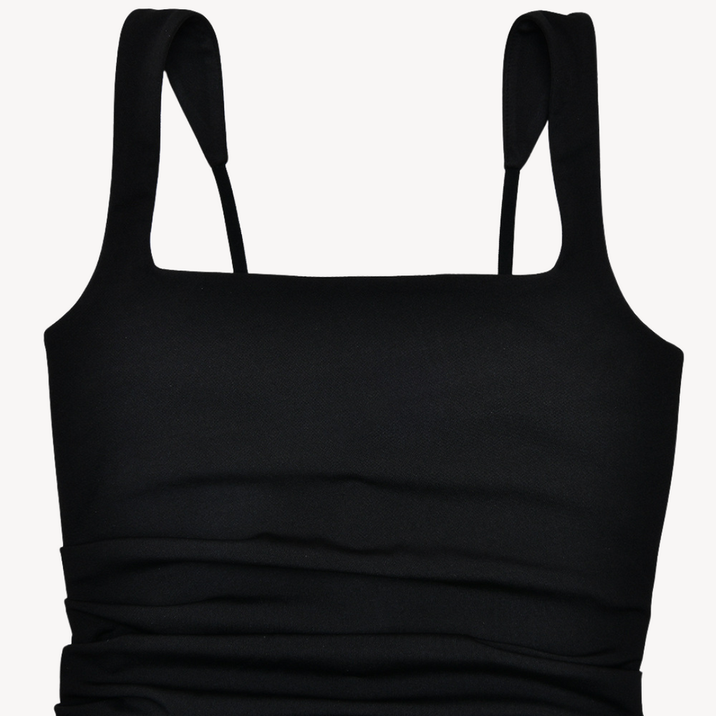 Clara Vienne | Women's Black Satin Slit Maxi Dress