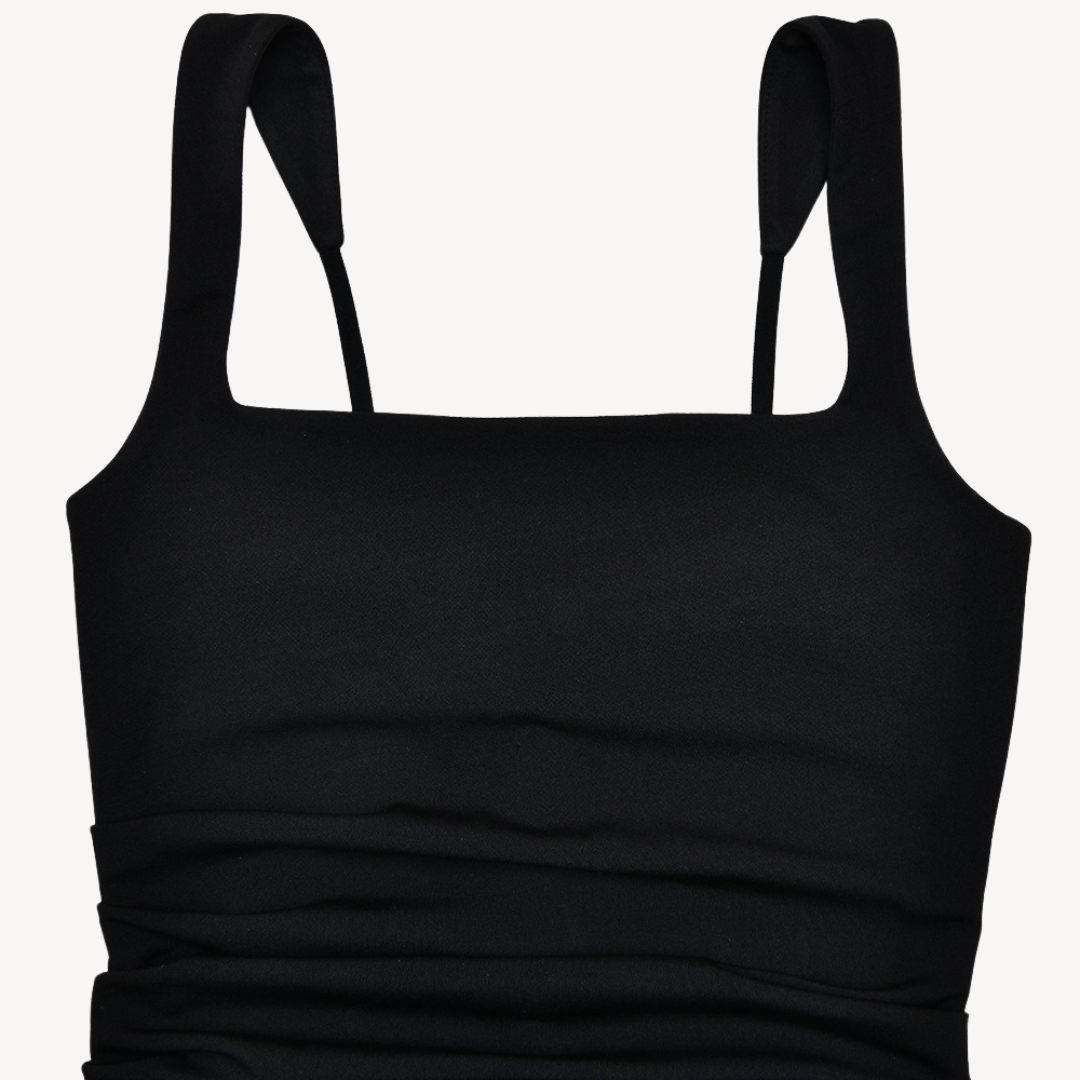 Clara Vienne | Women's Black Satin Slit Maxi Dress