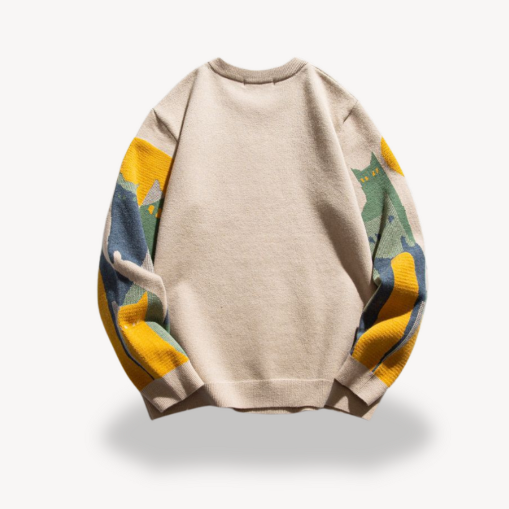 Clara Vienne | Men's Cotton Knitted Cat Sweater