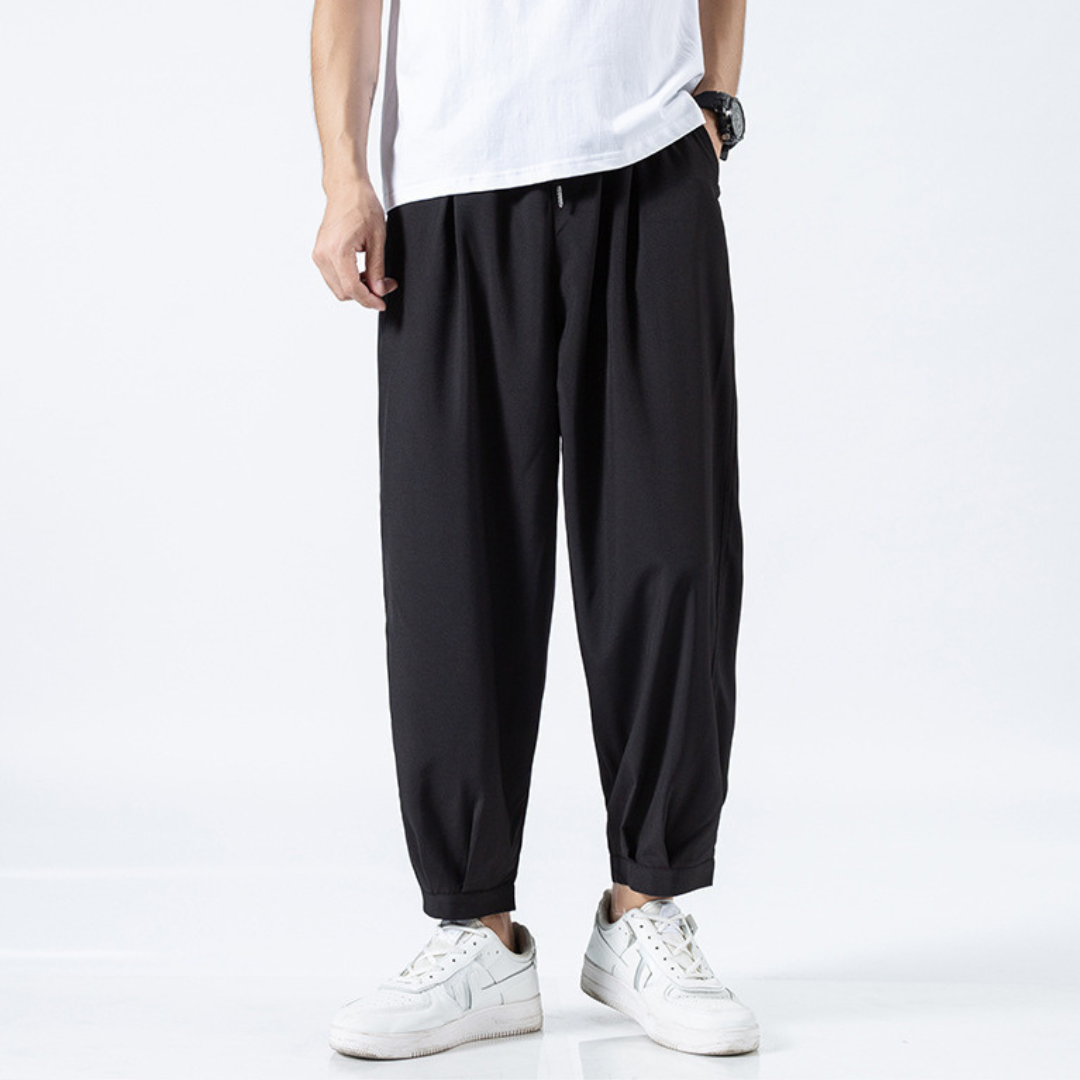 Clara Vienne | Men's Lightweight Casual Tapered Pants – Elastic Waist, Breathable Fabric