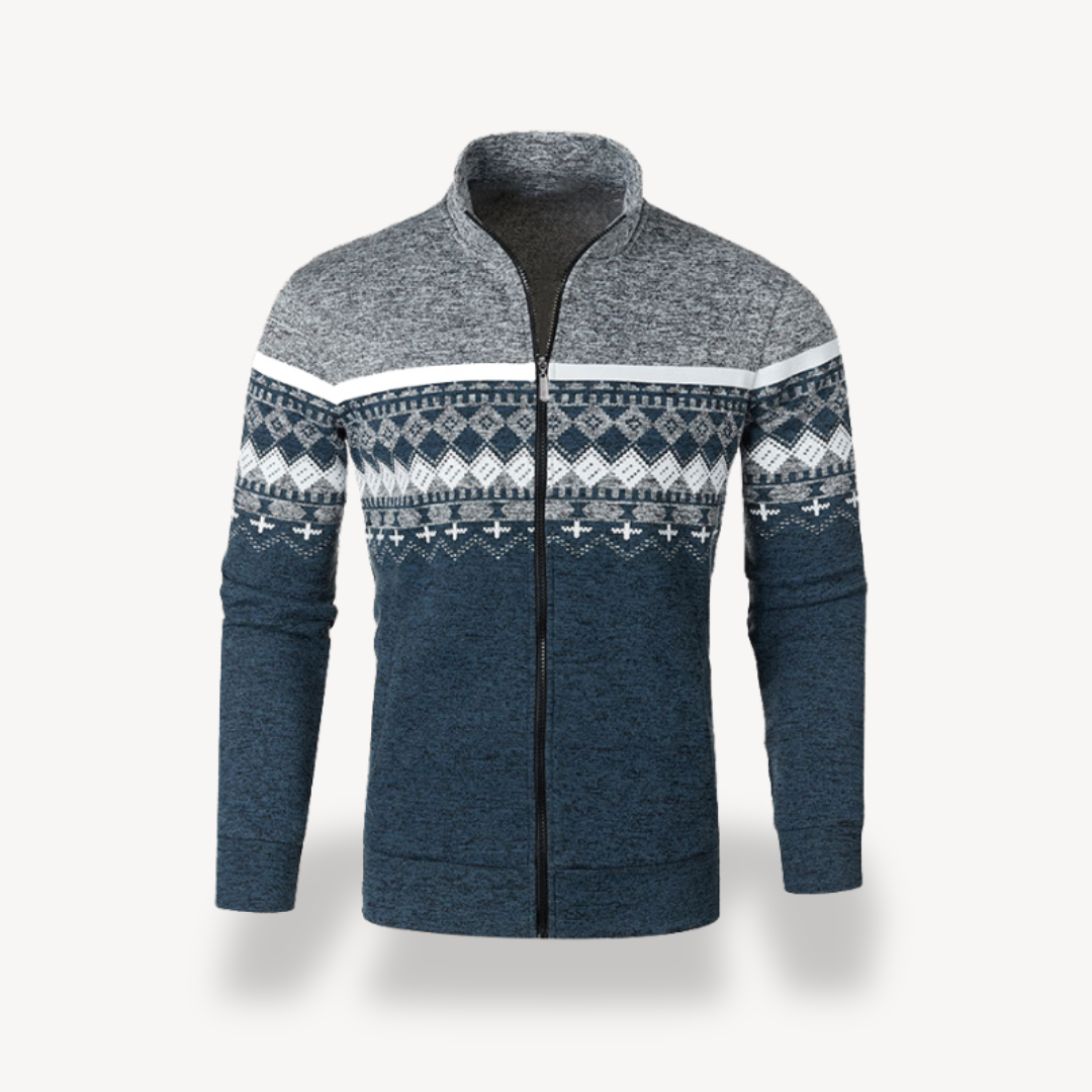 Knitted Stand Collar Jacket Men | Clara Vienne