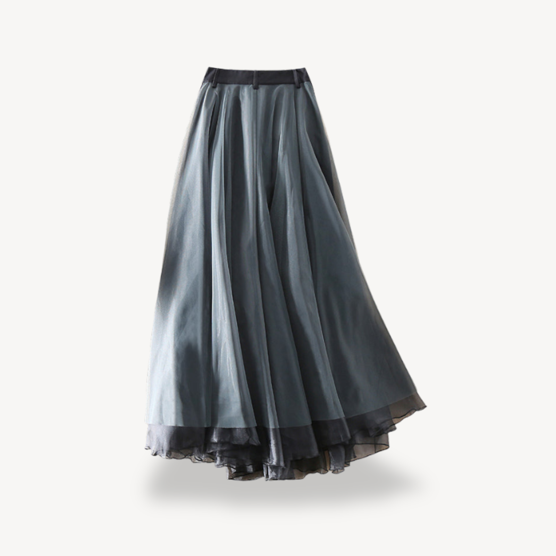 High Waist Gothic Maxi Skirt Women Chiffon | Clara Vienne