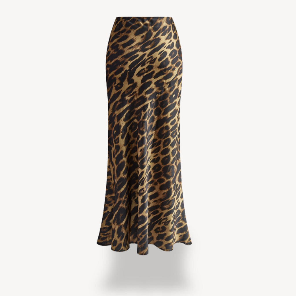 Leopard Print Ruched Bodycon Maxi Skirt Women | Clara Vienne