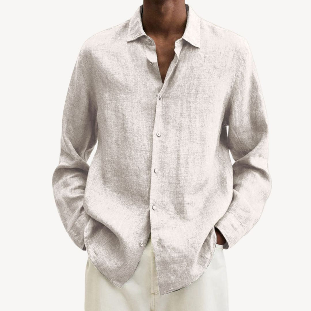 Men's Casual Long Sleeve Linen Shirt | Clara Vienne