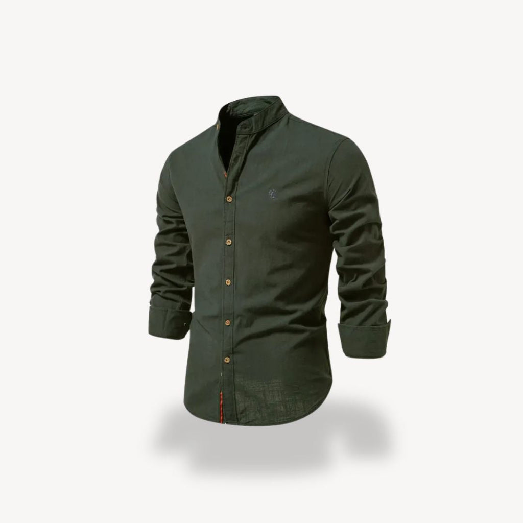 Men's Casual Mandarin Collar Shirt | Clara Vienne
