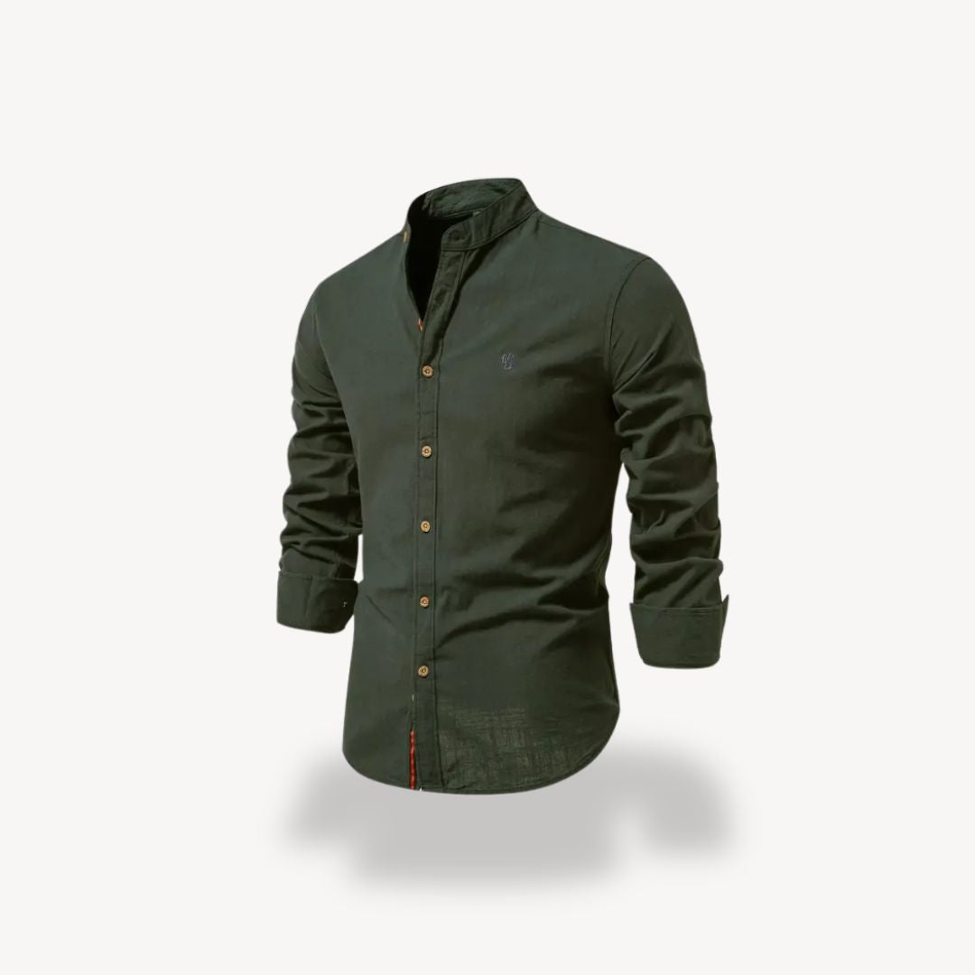 Men's Casual Mandarin Collar Shirt | Clara Vienne