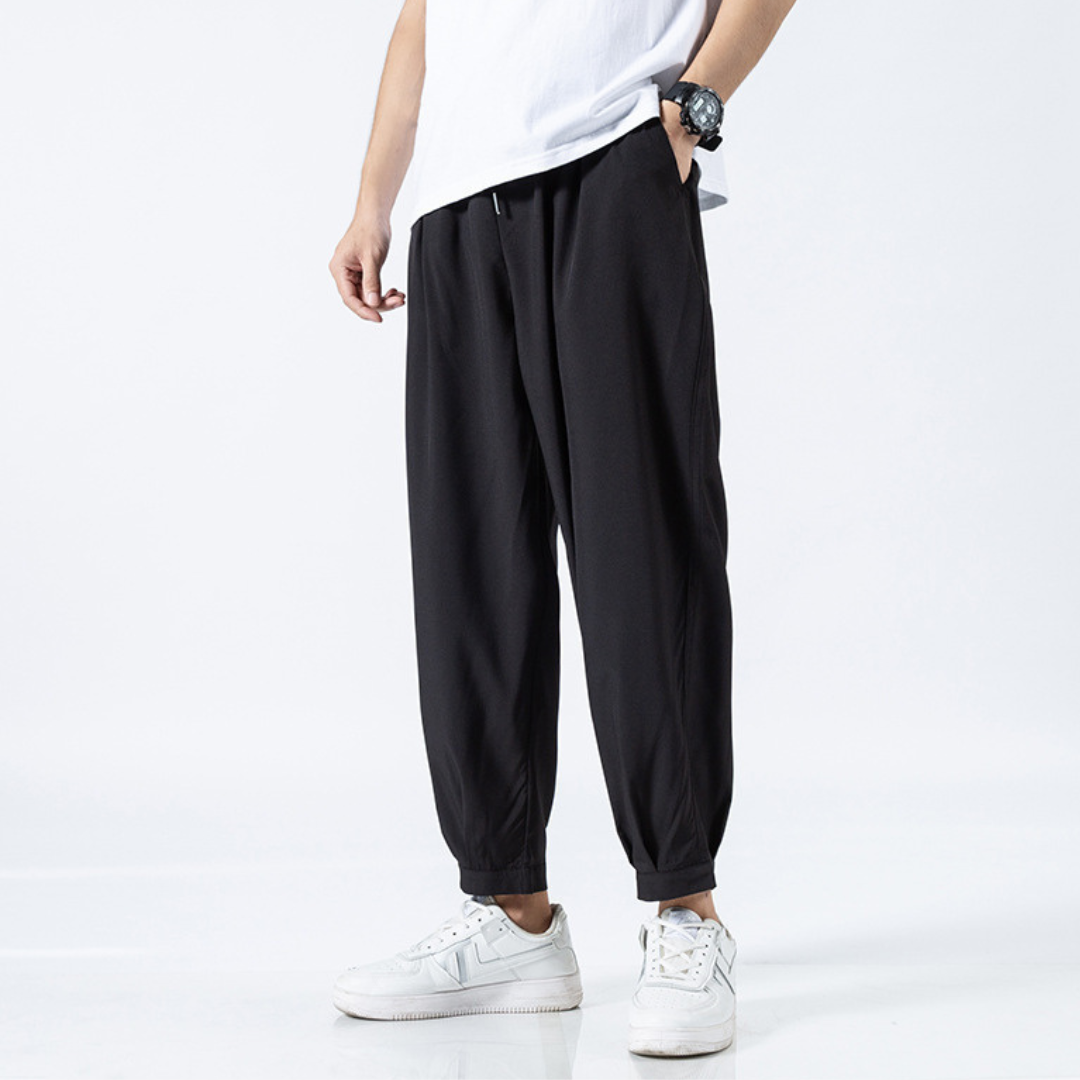 Clara Vienne | Men's Lightweight Casual Tapered Pants – Elastic Waist, Breathable Fabric