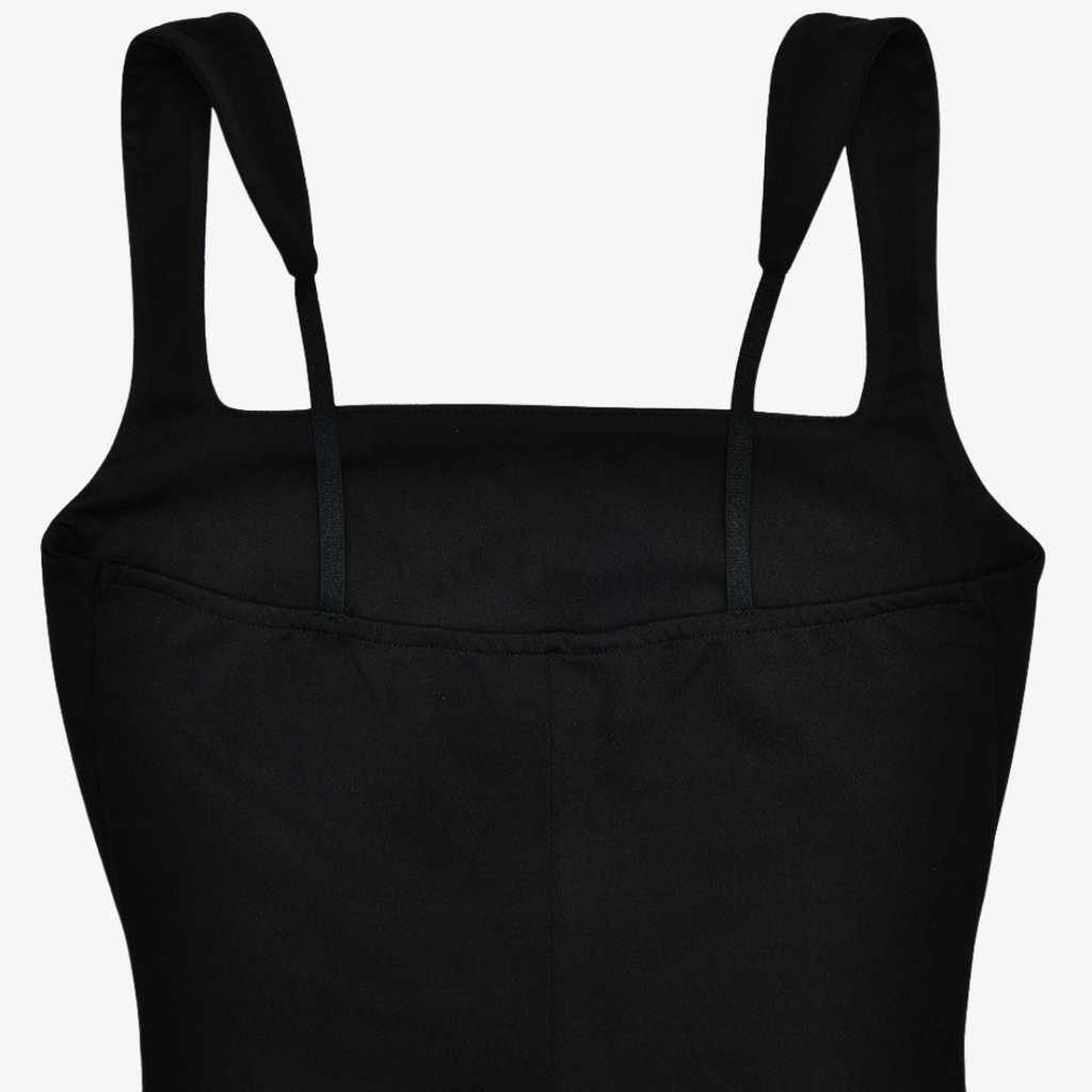 Clara Vienne | Women's Black Satin Slit Maxi Dress