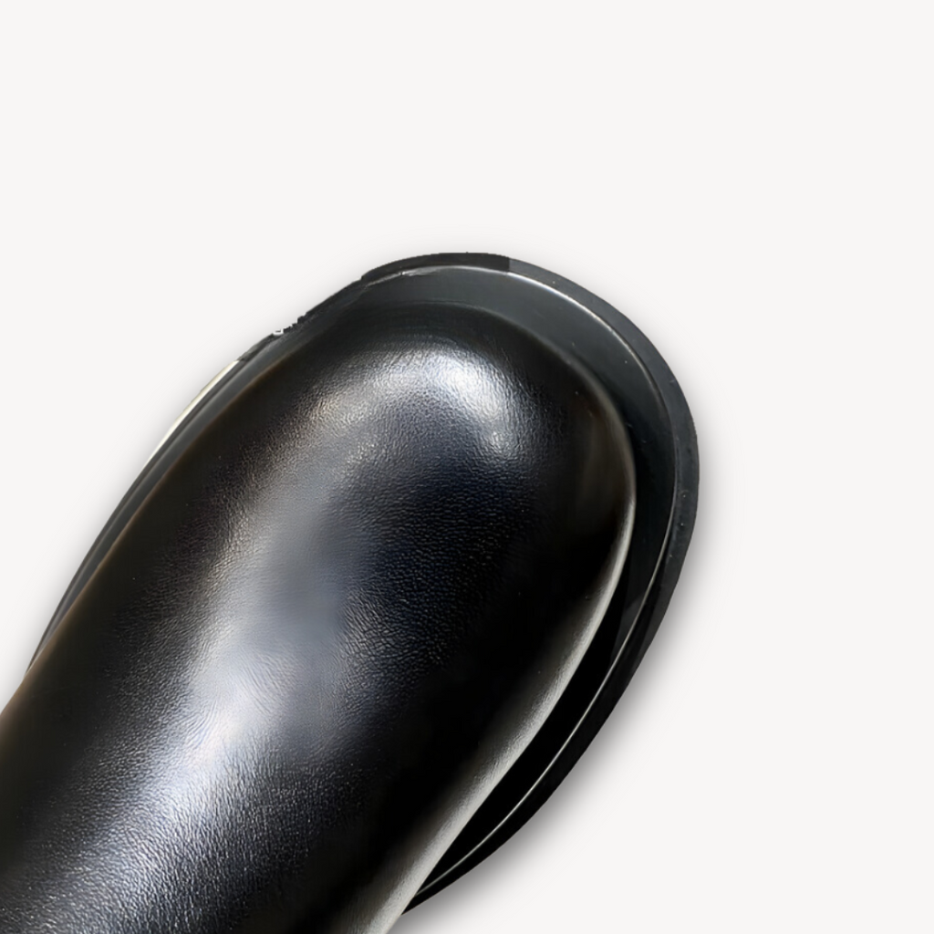 Clara Vienne | Woman’s Black Leather Chelsea Boots - Chunky Sole, Slip-On, Durable, Stylish Casual Footwear