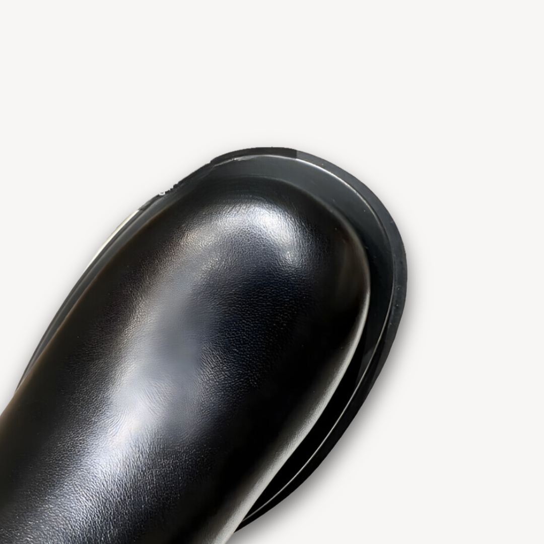 Clara Vienne | Woman’s Black Leather Chelsea Boots - Chunky Sole, Slip-On, Durable, Stylish Casual Footwear