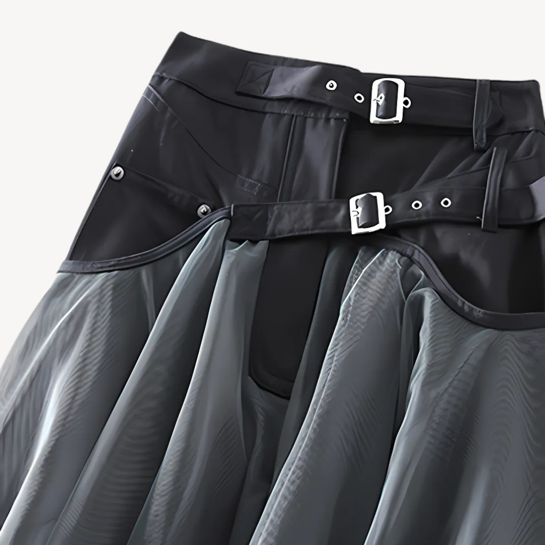 High Waist Gothic Maxi Skirt Women Chiffon | Clara Vienne