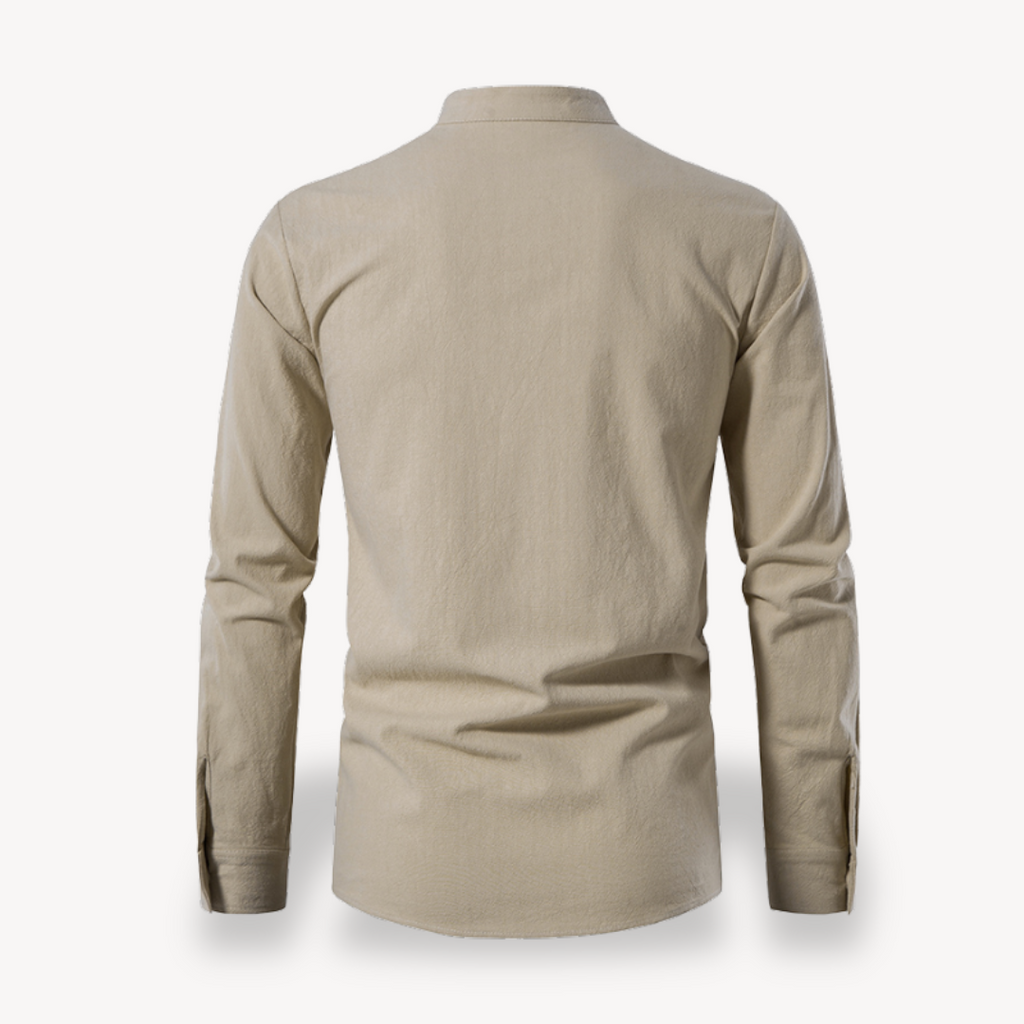 Clara Vienne | Men's Cotton Linen Lace-Up Shirt