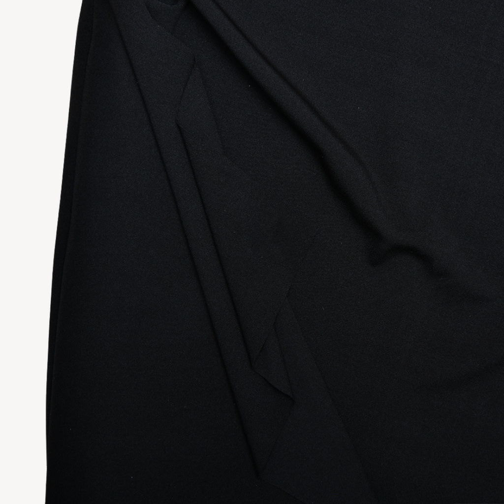 Clara Vienne | Women's Black Satin Slit Maxi Dress