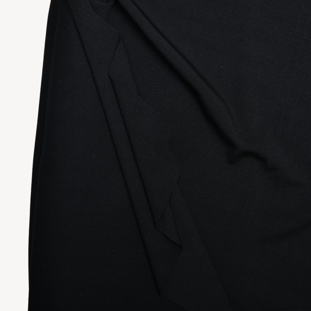 Clara Vienne | Women's Black Satin Slit Maxi Dress