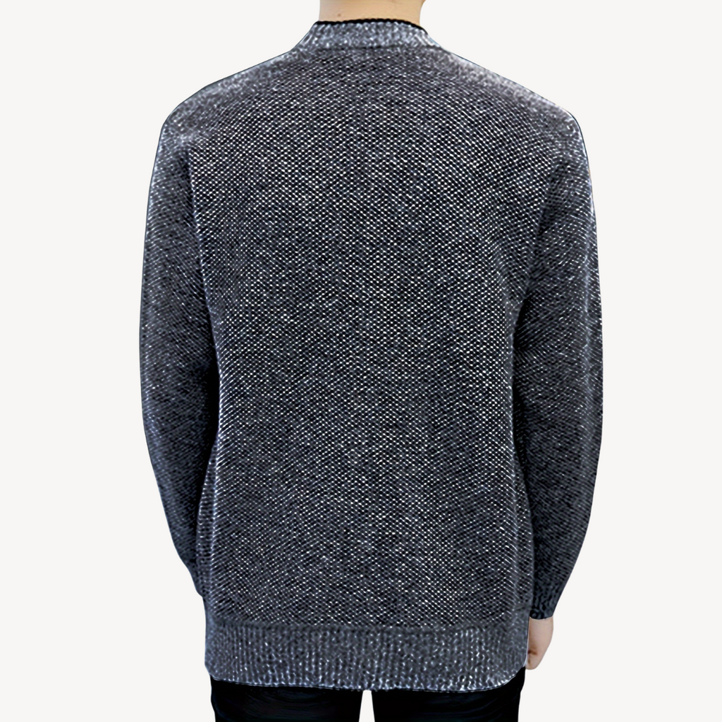 Men's Cardigan Sweater with Plaid Lining | Clara Vienne