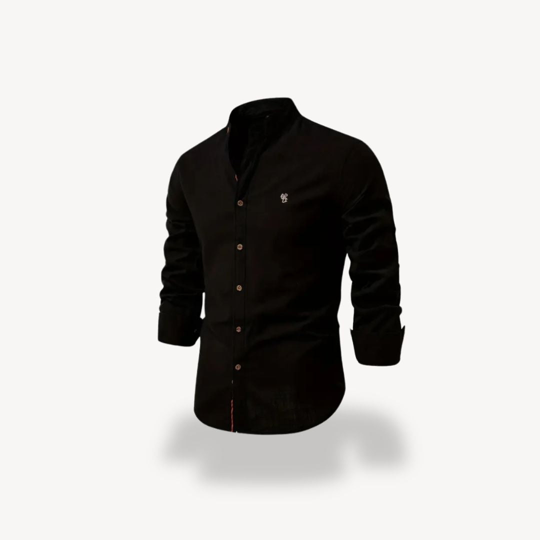 Men's Casual Mandarin Collar Shirt | Clara Vienne