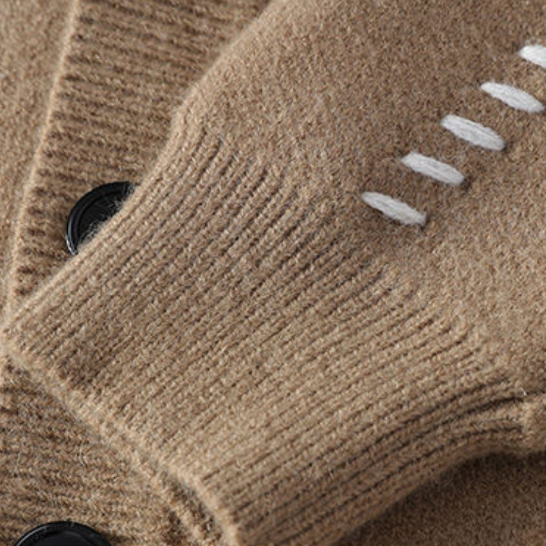 Clara Vienne | Men's Knitted Cardigan Sweater - Button-Up, Soft Wool Blend, Casual Winter Wear