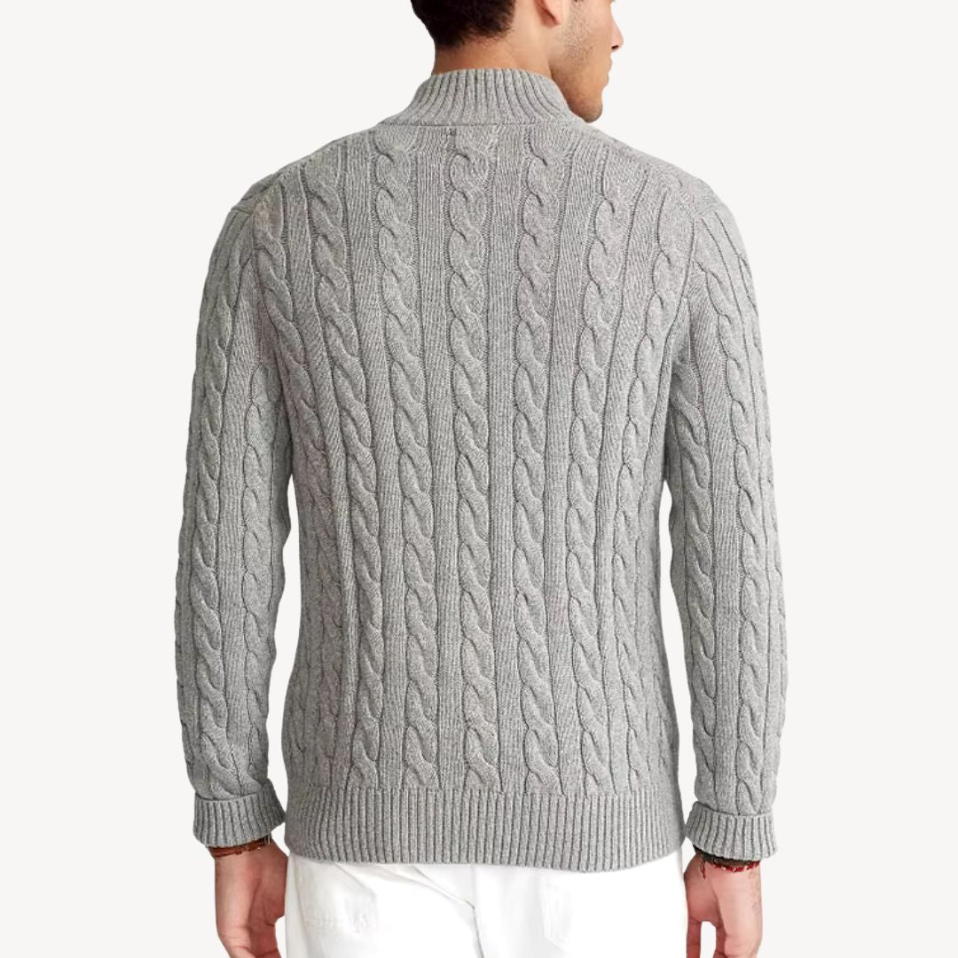 Cable Knit Half-Zip Sweater Men | Clara Vienne