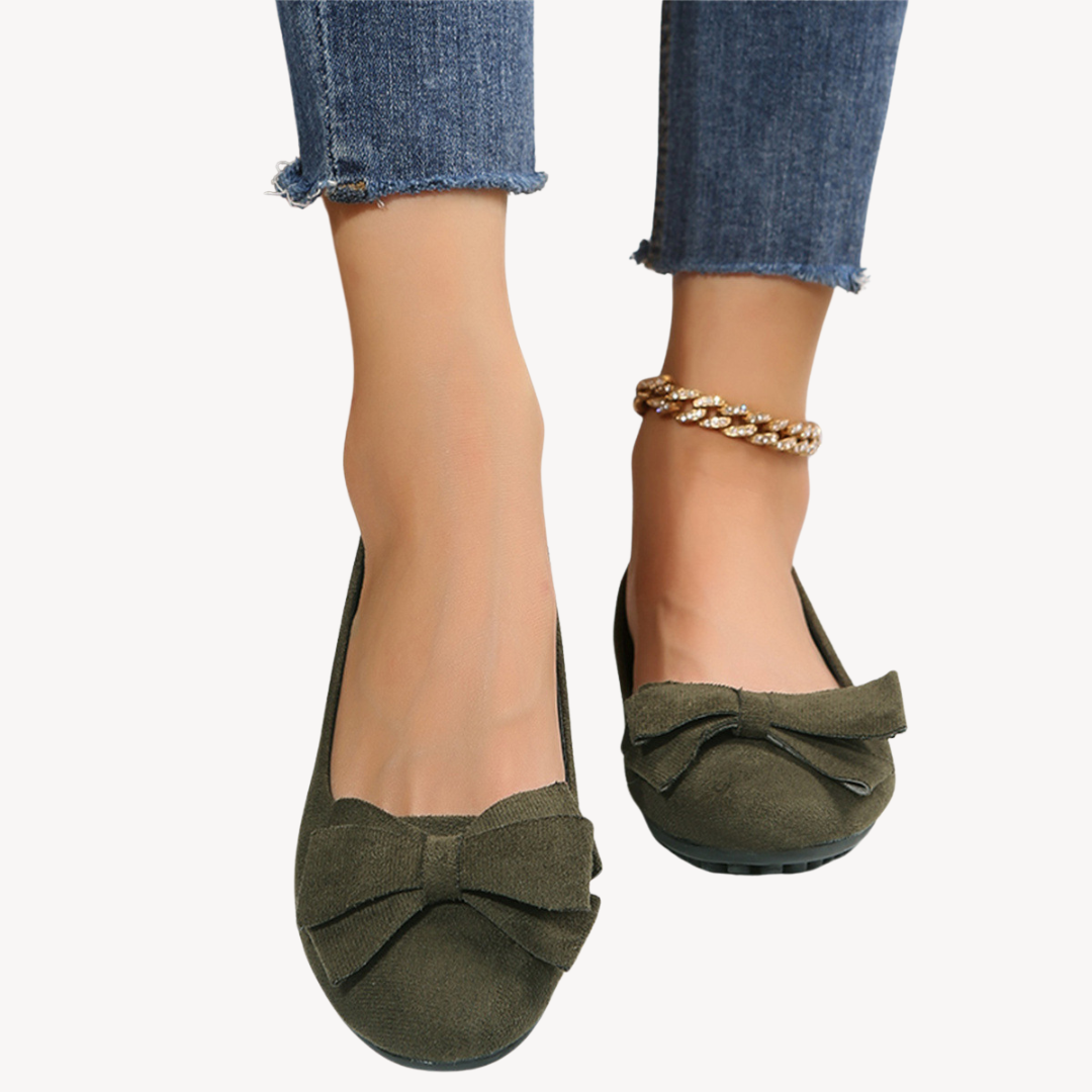 Clara Vienne | Women's Suede Bow Flats