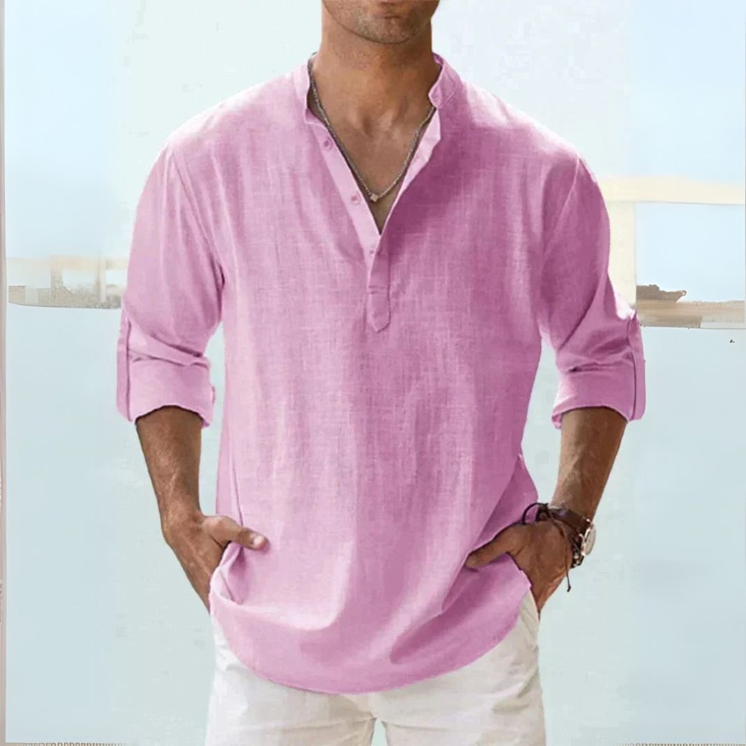 Linen Henley Shirt Men | Clara Vienne