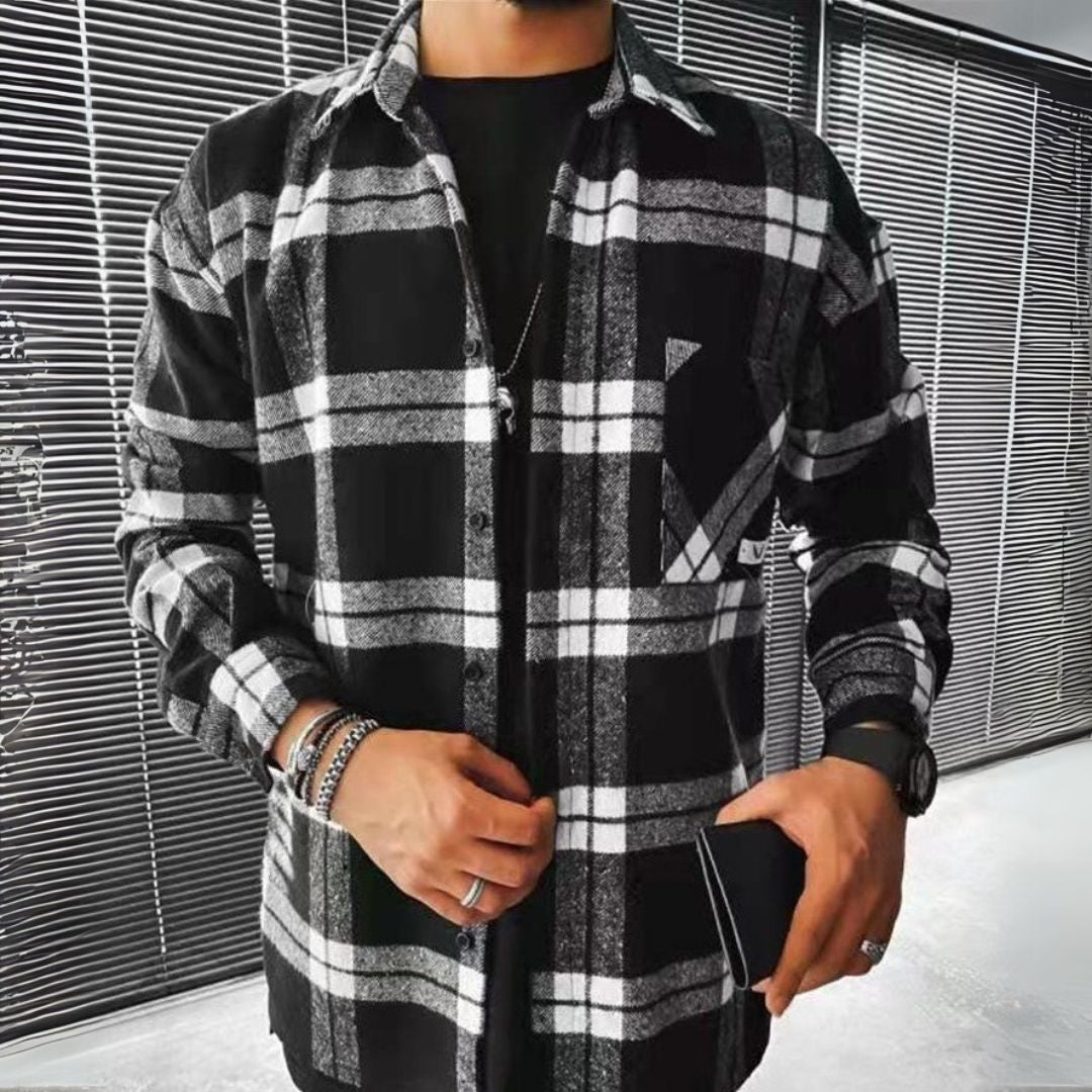 Cotton Plaid Flannel Shirt Men | Clara Vienne