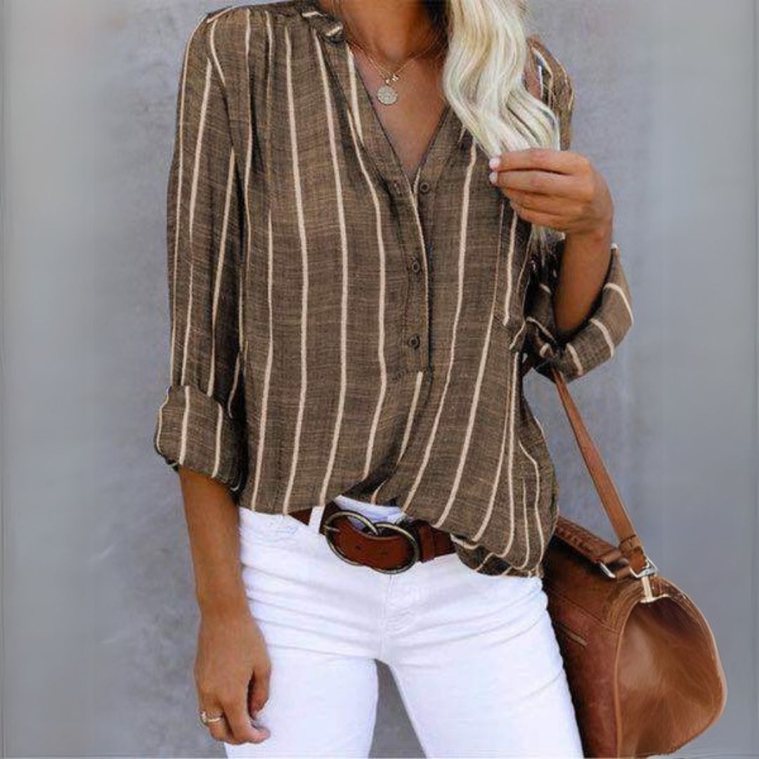 Cotton Blend Striped Shirt Women | Clara Vienne