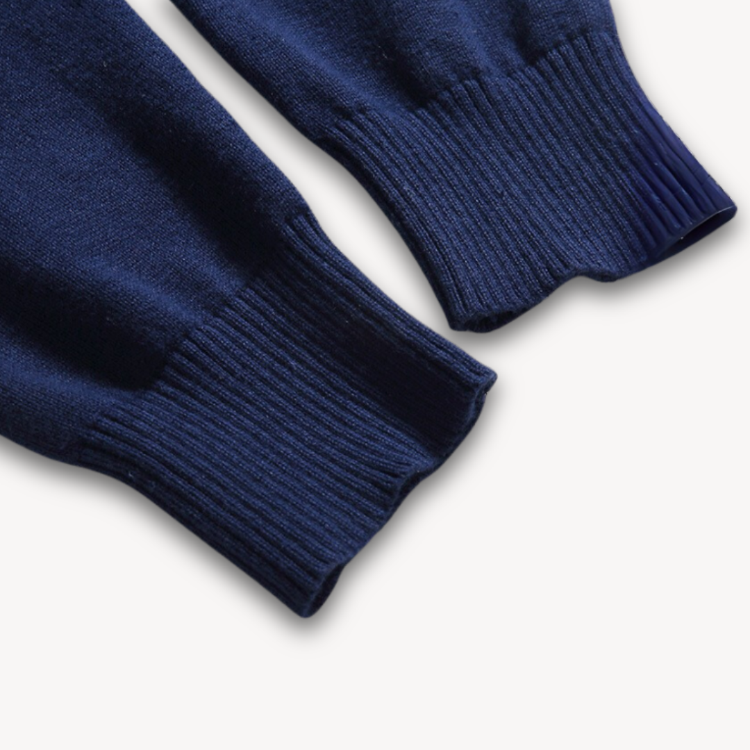 Clara Vienne | Men's V-Neck Sweater - Soft Cotton Blend - Slim Fit - Casual & Formal Wear