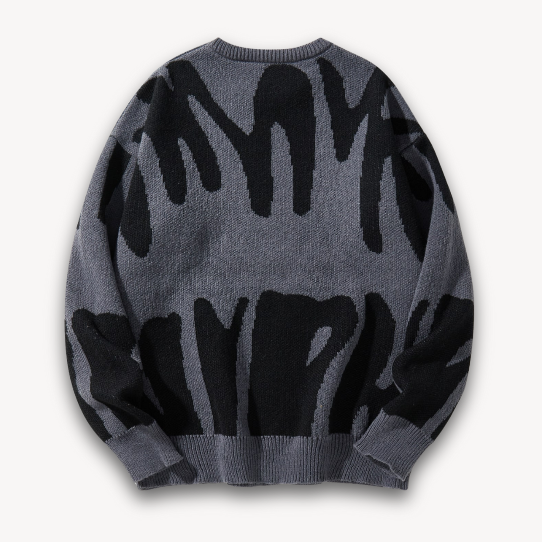 Clara Vienne | Men's Wool Graphic Knit Sweater - Stylish Crewneck