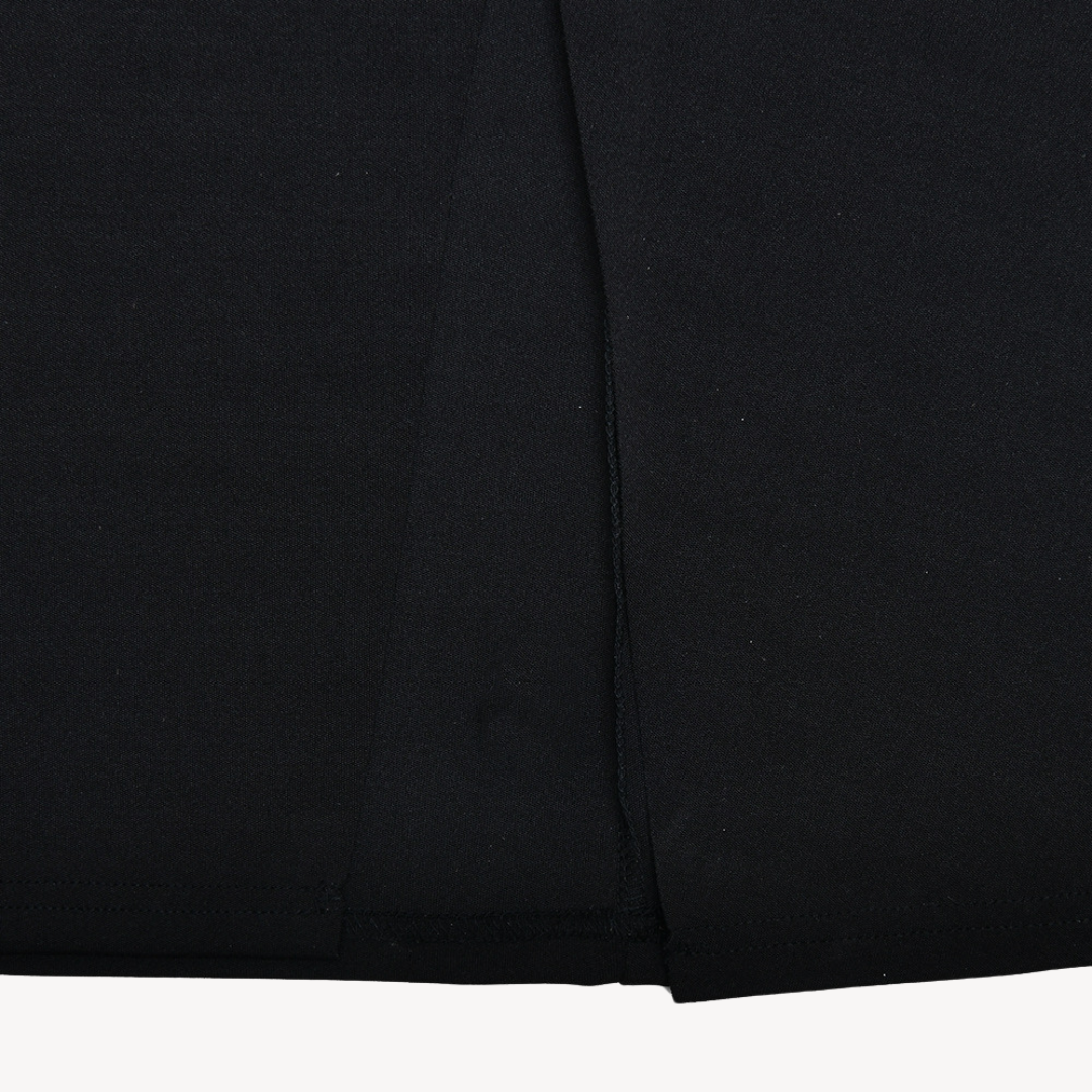 Clara Vienne | Women's Black Satin Slit Maxi Dress