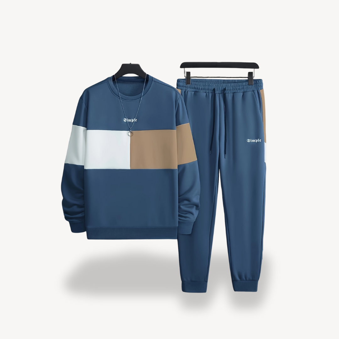 Men's Colorblock Puffer Jacket & Jogger Set | Clara Vienne
