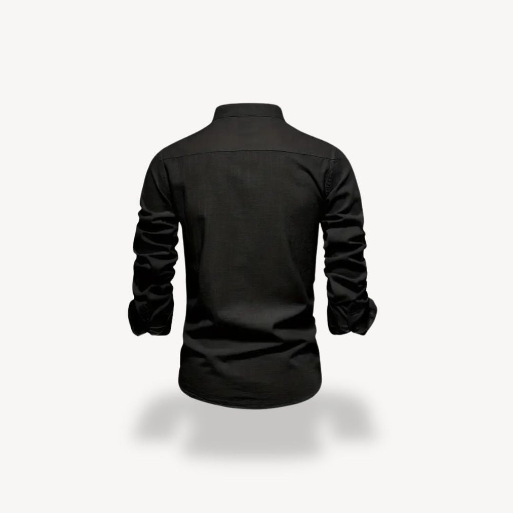 Men's Casual Mandarin Collar Shirt | Clara Vienne